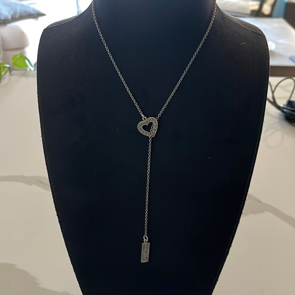 Sterling Silver Necklace with Hematite Stones